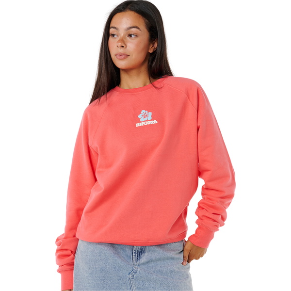 2025 Rip Curl Womens Luxe Surf Raglan Relaxed Crew 0ARWFL - Watermelon